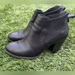 UGG Black Leather Ankle Booties